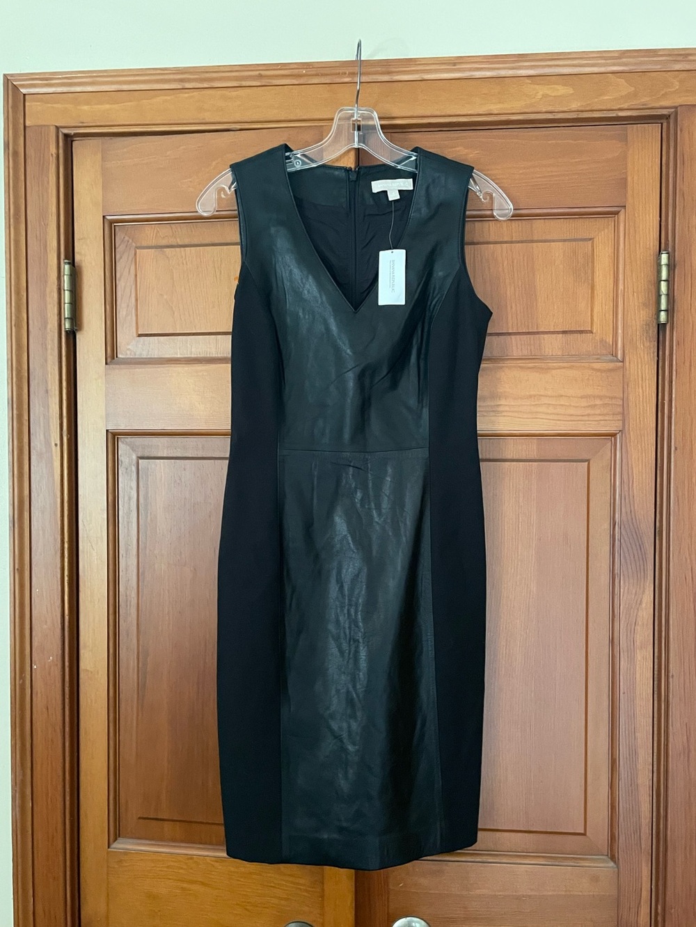 Banana republic genuine leather bodycon dress